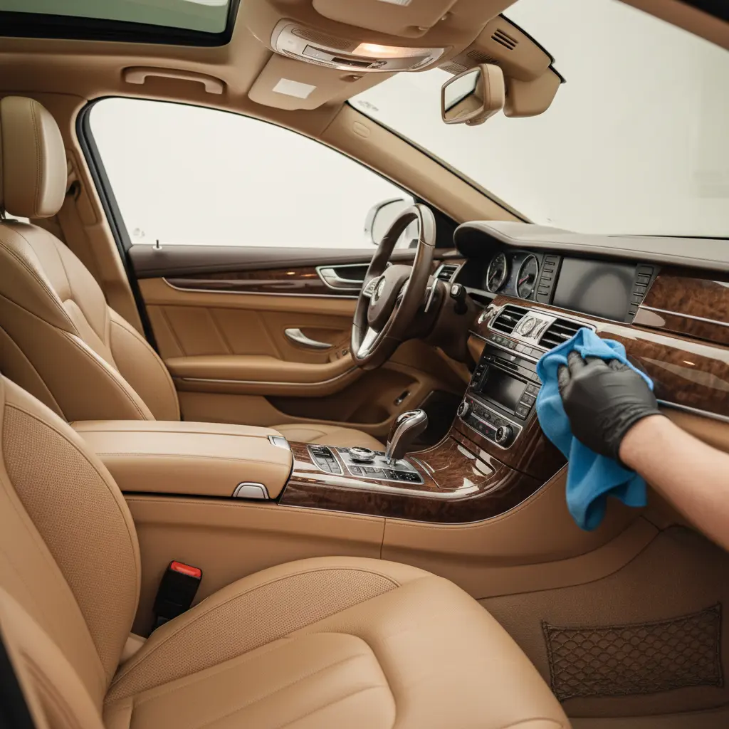 Freshly detailed car interior