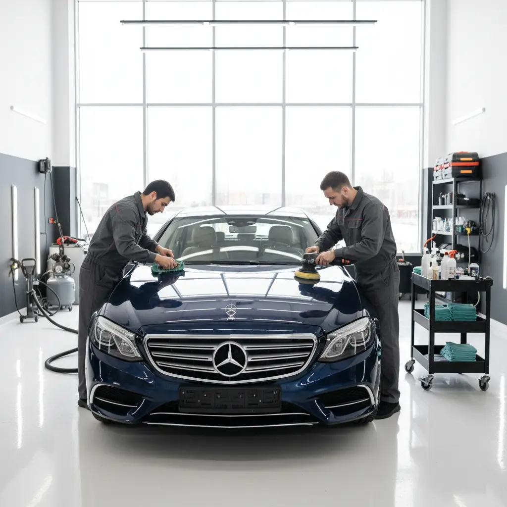 Auto detailing team at work